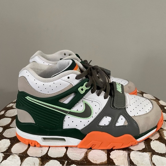 Nike Air Trainer 3 Youth Size 5Y Fir Orange Forest Green Retro Sneakers - Picture 3 of 6